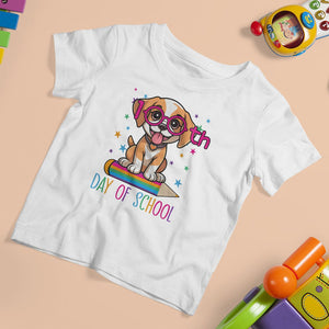 100th Day Of School Cute Dog Puppy T Shirt For Kid TS09 White Printyourwear