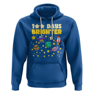 100th Day Of School Hoodie 100 Days Brighter Stars Rocket Outer Space TS09 Royal Blue Printyourwear