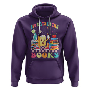 100th Day Of School Hoodie 100 Days In The Books Reading Bookworm TS09 Purple Printyourwear
