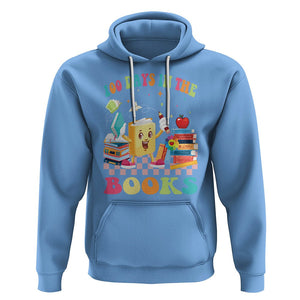 100th Day Of School Hoodie 100 Days In The Books Reading Bookworm TS09 Carolina Blue Printyourwear