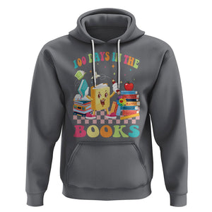 100th Day Of School Hoodie 100 Days In The Books Reading Bookworm TS09 Charcoal Printyourwear