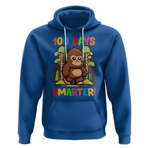100th Day Of School Hoodie 100 Days Smarter Cute Bigfoot Sasquatch TS09 Royal Blue Printyourwear