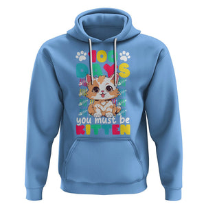 100th Day Of School Hoodie 100 Days You Must Be Kitten Cute Cat TS09 Carolina Blue Printyourwear