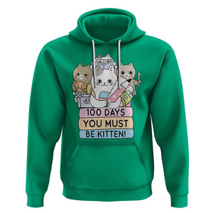 100th Day Of School Hoodie 100 Days You Must Be Kitten Cute Cat TS09 Irish Green Printyourwear