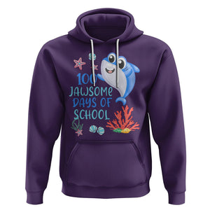100th Day Of School Hoodie 100 Jawsome Days Funny Shark TS09 Purple Printyourwear