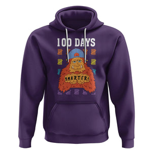 100th Day Of School Hoodie 101 Days Smarter Cool Bigfoot Sasquatch TS09 Purple Printyourwear