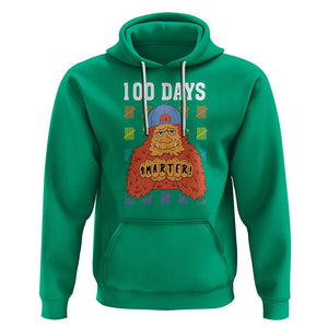 100th Day Of School Hoodie 101 Days Smarter Cool Bigfoot Sasquatch TS09 Irish Green Printyourwear