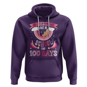 100th Day Of School Hoodie Hanging Out In School For 100 Days Funny Sloth TS09 Purple Printyourwear