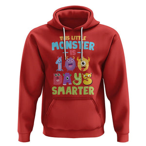 100th Day Of School Hoodie This Little Monster is 100 Days Smarter TS09 Red Printyourwear