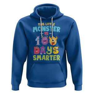 100th Day Of School Hoodie This Little Monster is 100 Days Smarter TS09 Royal Blue Printyourwear