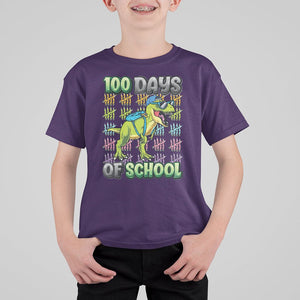 100th Day Of School Smarter Cool Dinosaur Boy T Shirt For Kid TS09 Purple Printyourwear