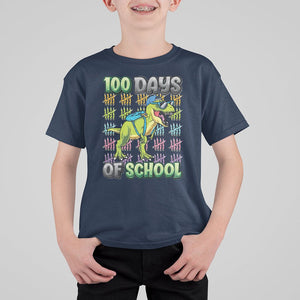 100th Day Of School Smarter Cool Dinosaur Boy T Shirt For Kid TS09 Navy Printyourwear