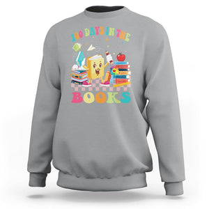100th Day Of School Sweatshirt 100 Days In The Books Reading Bookworm TS09 Sport Gray Printyourwear