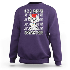 100th Day Of School Sweatshirt 101 Days Smarter Cute Dalmatian Dog TS09 Purple Printyourwear