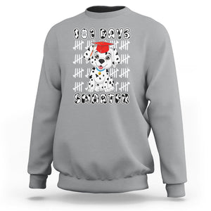 100th Day Of School Sweatshirt 101 Days Smarter Cute Dalmatian Dog TS09 Sport Gray Printyourwear