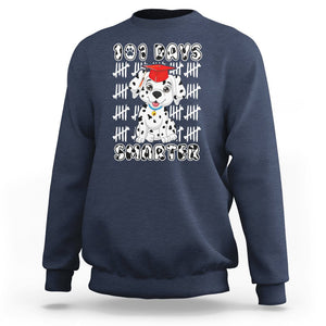 100th Day Of School Sweatshirt 101 Days Smarter Cute Dalmatian Dog TS09 Navy Printyourwear