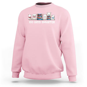 100th Day Of School Sweatshirt 101 Days Smarter Cute Dog Puppy TS09 Light Pink Printyourwear