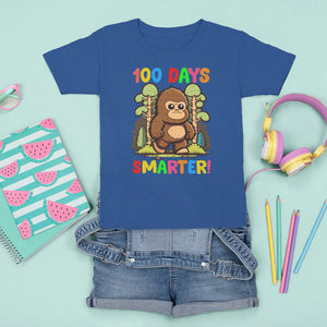 100th Day Of School T Shirt For Kid 100 Days Smarter Cute Bigfoot Sasquatch TS09 Royal Blue Printyourwear
