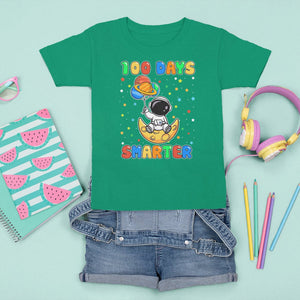 100th Day Of School T Shirt For Kid 100 Days Smarter Funny Astronaut Space Balloon TS09 Irish Green Printyourwear