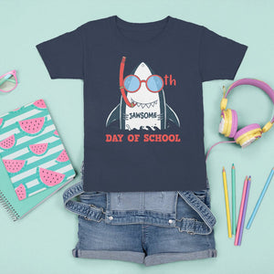 100th Day Of School T Shirt For Kid 100 Jawsome Days Funny Shark TS09 Navy Printyourwear