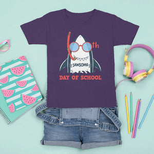 100th Day Of School T Shirt For Kid 100 Jawsome Days Funny Shark TS09 Purple Printyourwear