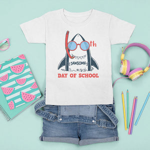100th Day Of School T Shirt For Kid 100 Jawsome Days Funny Shark TS09 White Printyourwear