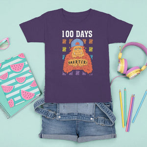 100th Day Of School T Shirt For Kid 101 Days Smarter Cool Bigfoot Sasquatch TS09 Purple Printyourwear