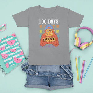 100th Day Of School T Shirt For Kid 101 Days Smarter Cool Bigfoot Sasquatch TS09 Sport Gray Printyourwear