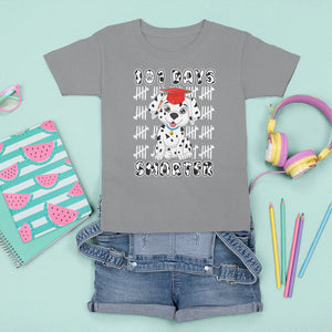 100th Day Of School T Shirt For Kid 101 Days Smarter Cute Dalmatian Dog TS09 Sport Gray Printyourwear