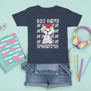 100th Day Of School T Shirt For Kid 101 Days Smarter Cute Dalmatian Dog TS09 Navy Printyourwear