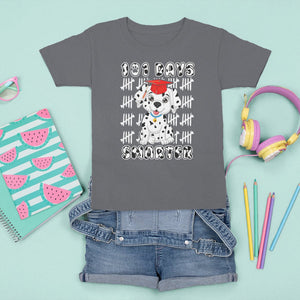 100th Day Of School T Shirt For Kid 101 Days Smarter Cute Dalmatian Dog TS09 Charcoal Printyourwear