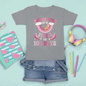 100th Day Of School T Shirt For Kid Hanging Out In School For 100 Days Funny Sloth TS09 Sport Gray Printyourwear