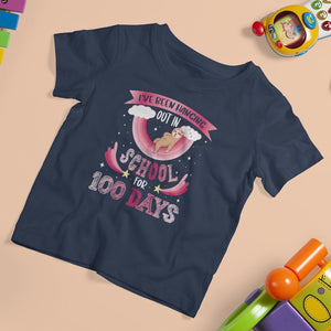 100th Day Of School T Shirt For Kid Hanging Out In School For 100 Days Funny Sloth TS09 Navy Printyourwear
