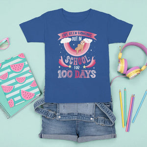 100th Day Of School T Shirt For Kid Hanging Out In School For 100 Days Funny Sloth TS09 Royal Blue Printyourwear