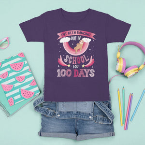 100th Day Of School T Shirt For Kid Hanging Out In School For 100 Days Funny Sloth TS09 Purple Printyourwear