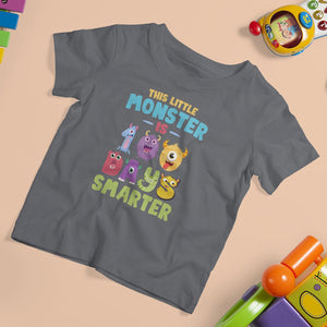 100th Day Of School T Shirt For Kid This Little Monster is 100 Days Smarter TS09 Charcoal Printyourwear