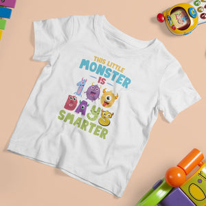100th Day Of School T Shirt For Kid This Little Monster is 100 Days Smarter TS09 White Printyourwear