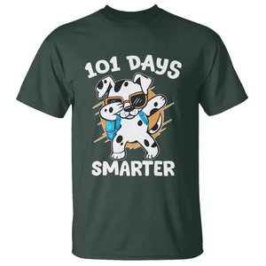 101 Days of School Dalmatian Dog T Shirt Dabbing 101 Days Smarter TS02 Dark Forest Green Printyourwear