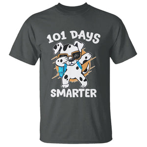 101 Days of School Dalmatian Dog T Shirt Dabbing 101 Days Smarter TS02 Dark Heather Printyourwear