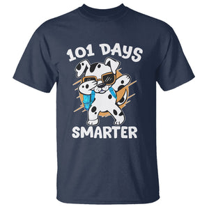 101 Days of School Dalmatian Dog T Shirt Dabbing 101 Days Smarter TS02 Navy Printyourwear