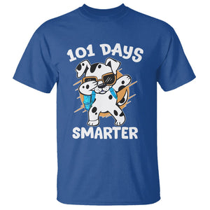 101 Days of School Dalmatian Dog T Shirt Dabbing 101 Days Smarter TS02 Royal Blue Printyourwear