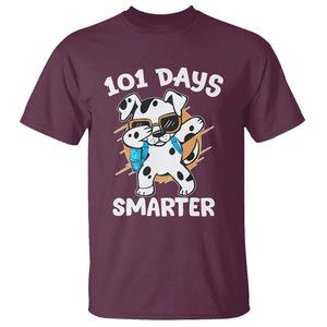 101 Days of School Dalmatian Dog T Shirt Dabbing 101 Days Smarter TS02 Maroon Printyourwear