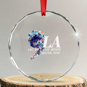 107 Days of Hope Thank You Kamala Crystal Glass Ornament The Great Wave Kanagawa Japanese Cat TS10 Transparent Glass 3'' Circle Print Your Wear