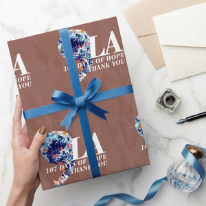 107 Days of Hope Thank You Kamala Wrapping Paper Roll The Great Wave Kanagawa Japanese Cat TS10 Mocha Print Your Wear