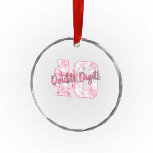 10th Birthday Crystal Glass Ornament Double Digits Pink Coquette Bow 10 Year Old Aesthetic TS11 Print Your Wear