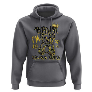 10th Birthday Hoodie Bruh I'm Double Digits 10 Years Old Kid TS11 Charcoal Print Your Wear