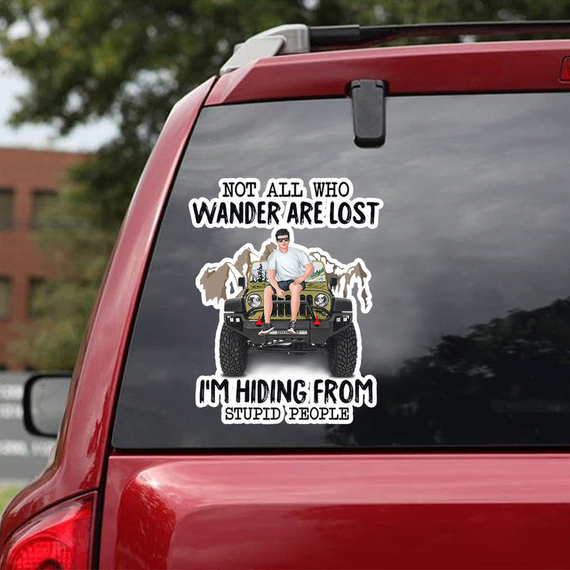 Personalized Jeep Decal Not All Who Wander Are Lost CTM 13x13cm Custom - Printyourwear
