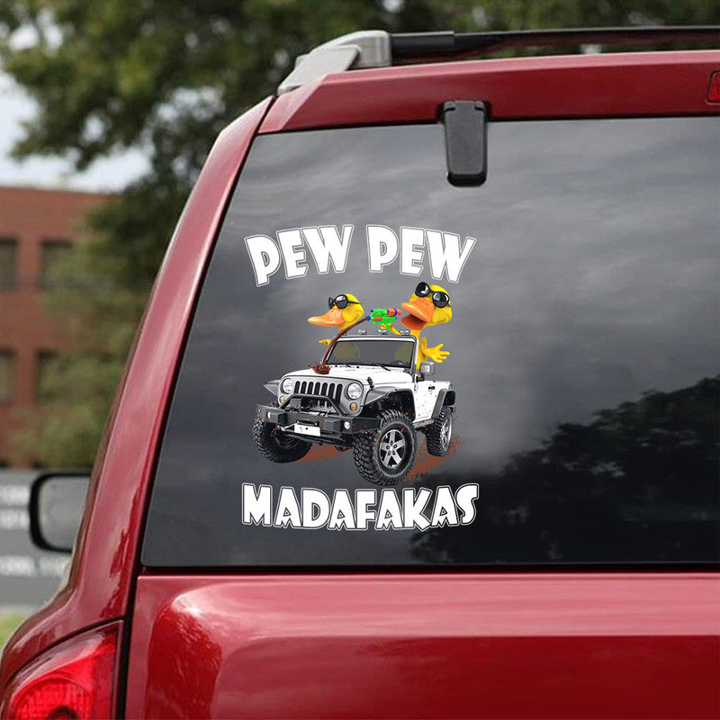 Personalized Jeep Decal Pew Pew Madafakas Ducks Christmas CTM 13x13cm Custom - Printyourwear