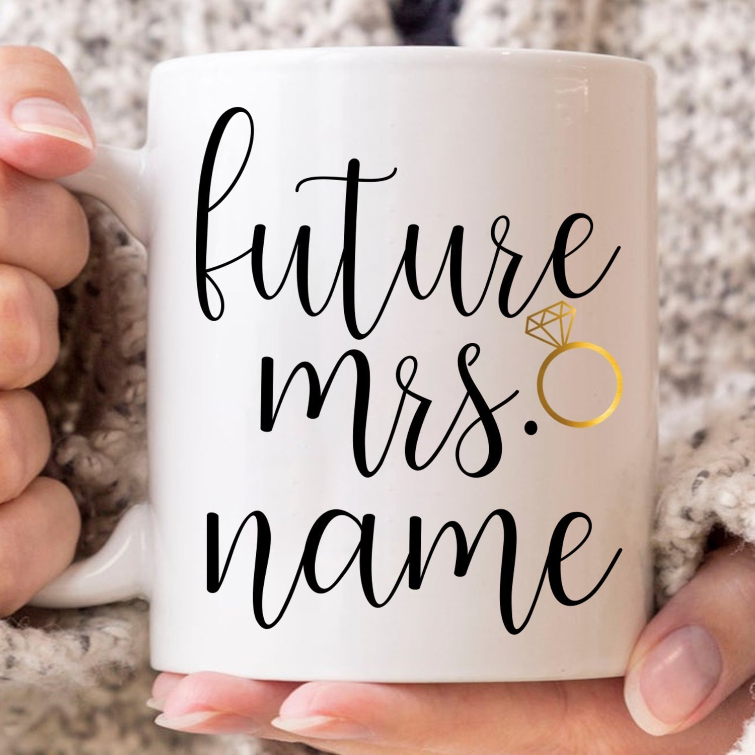 Personalized Future Mrs Name Mug, Engagement Gift CTM One Size 11oz size Custom - Printyourwear