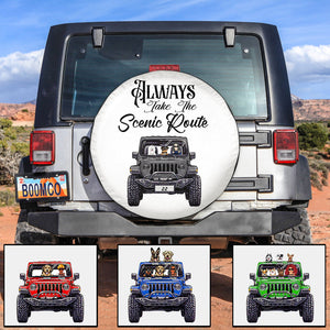 Personalized JP Tire Cover, Always Take The Scenic Route, Gift For JP Lovers CTM Custom - Printyourwear